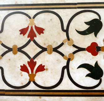 The Detailed and Ornate Marble Inlay on the Taj Mahal