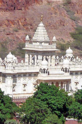 The white marble of the  Jaswant Thada